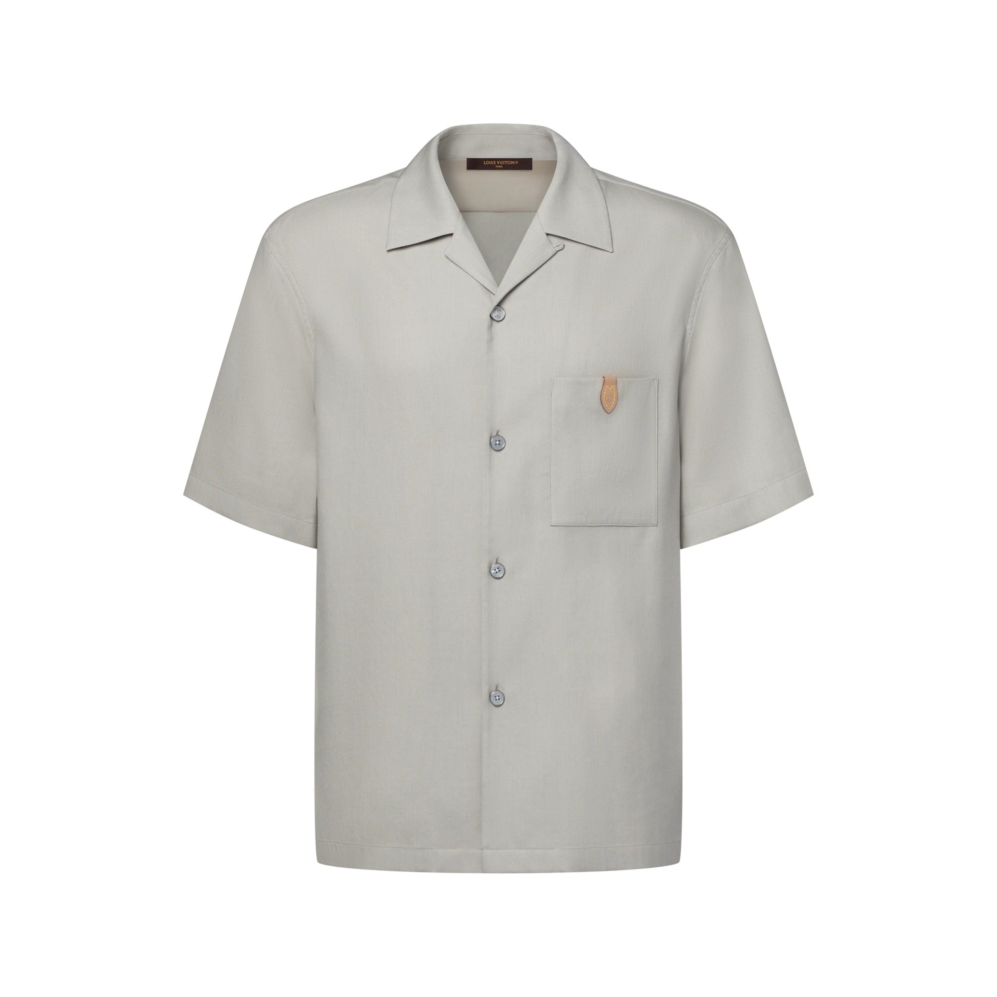 Short-Sleeved Silk, Cotton And Cashmere-Blend Open Collar Shirt