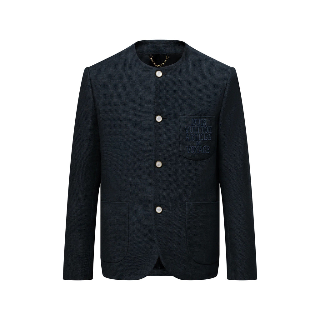Chic Collarless Jacket