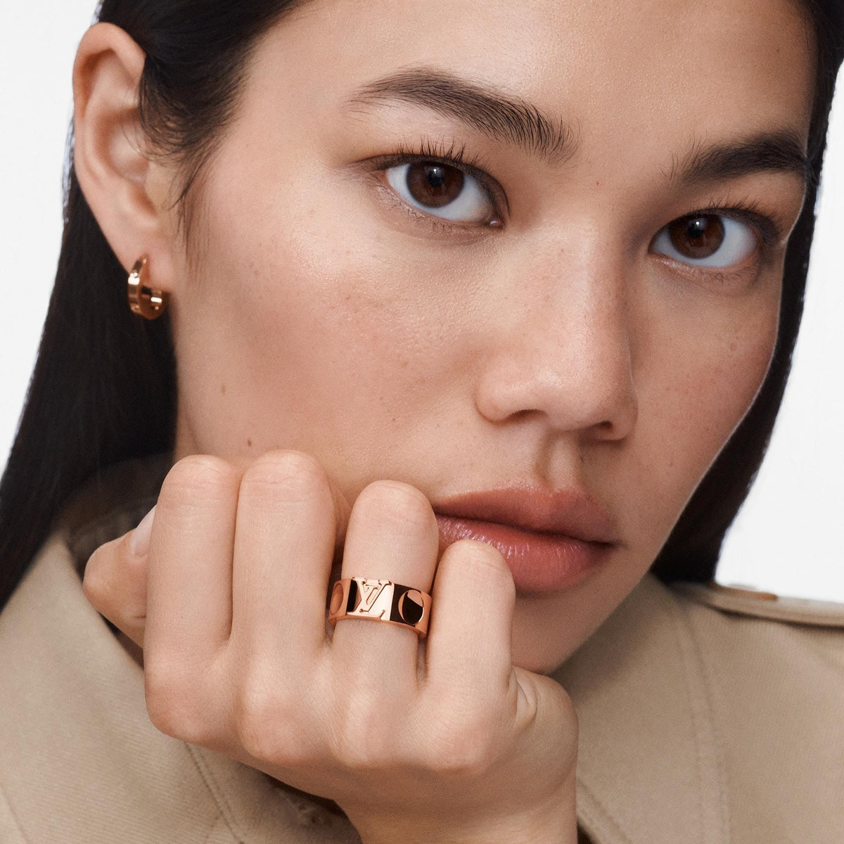 Empreinte Large Ring, Pink Gold