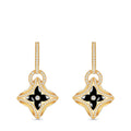 Ever Blossom Earrings, Yellow Gold, Onyx & Diamonds