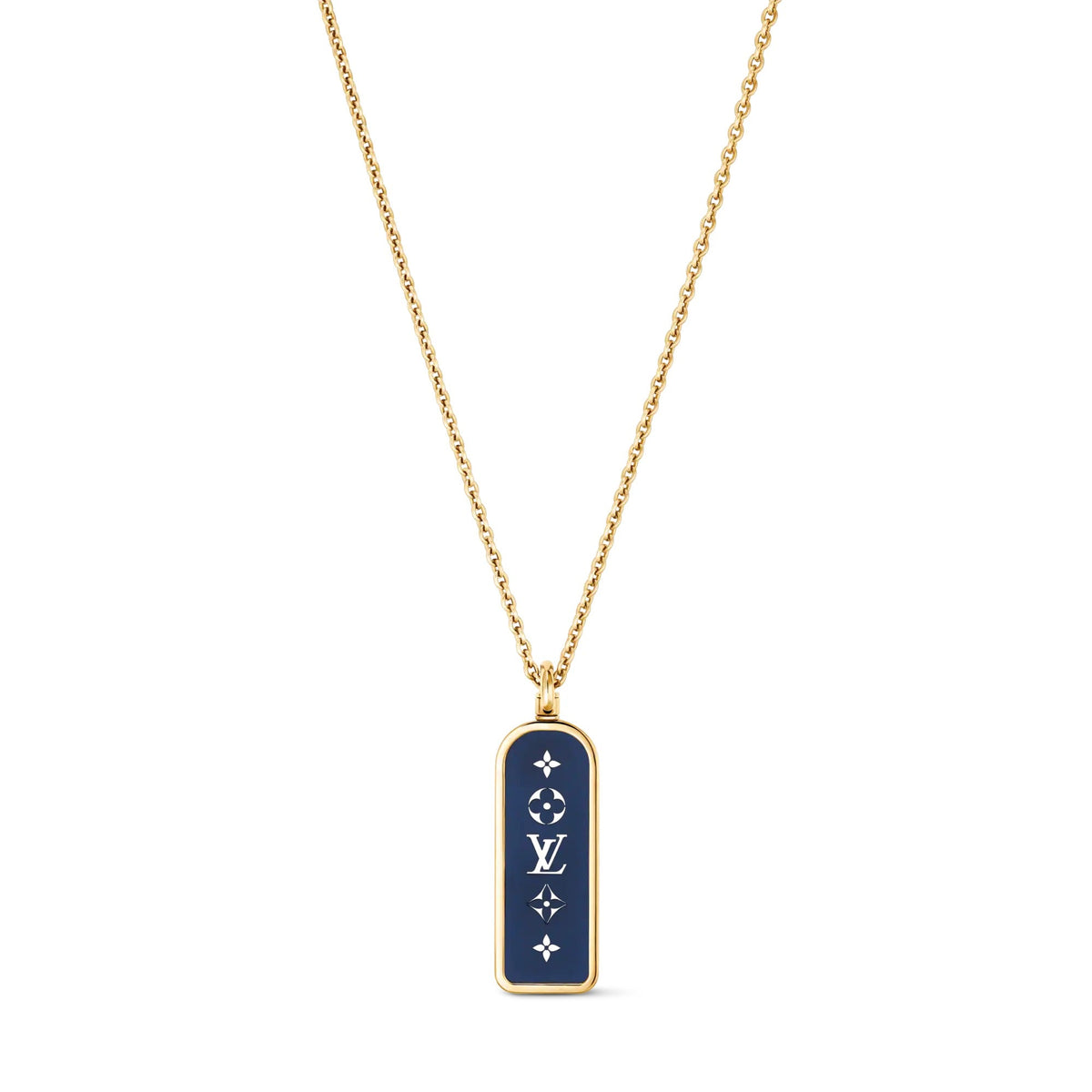 Les Gastons Vuitton Small Tag Pendant, Yellow Gold and Blue Titanium