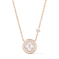 Color Blossom M Sun Pendant, Pink Gold, White Mother-of-Pearl and Diamonds