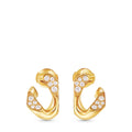 Cuban Chain Earrings, Yellow Gold and Diamonds