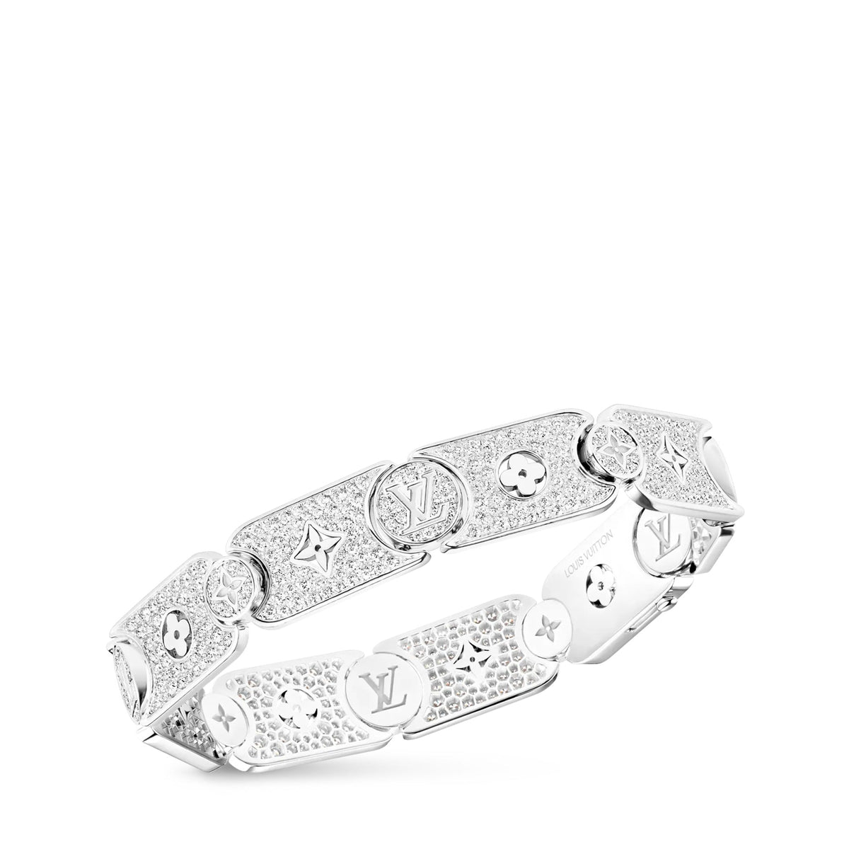 Les Gastons Vuitton Masterpiece Gourmette Bracelet, White Gold and Diamonds