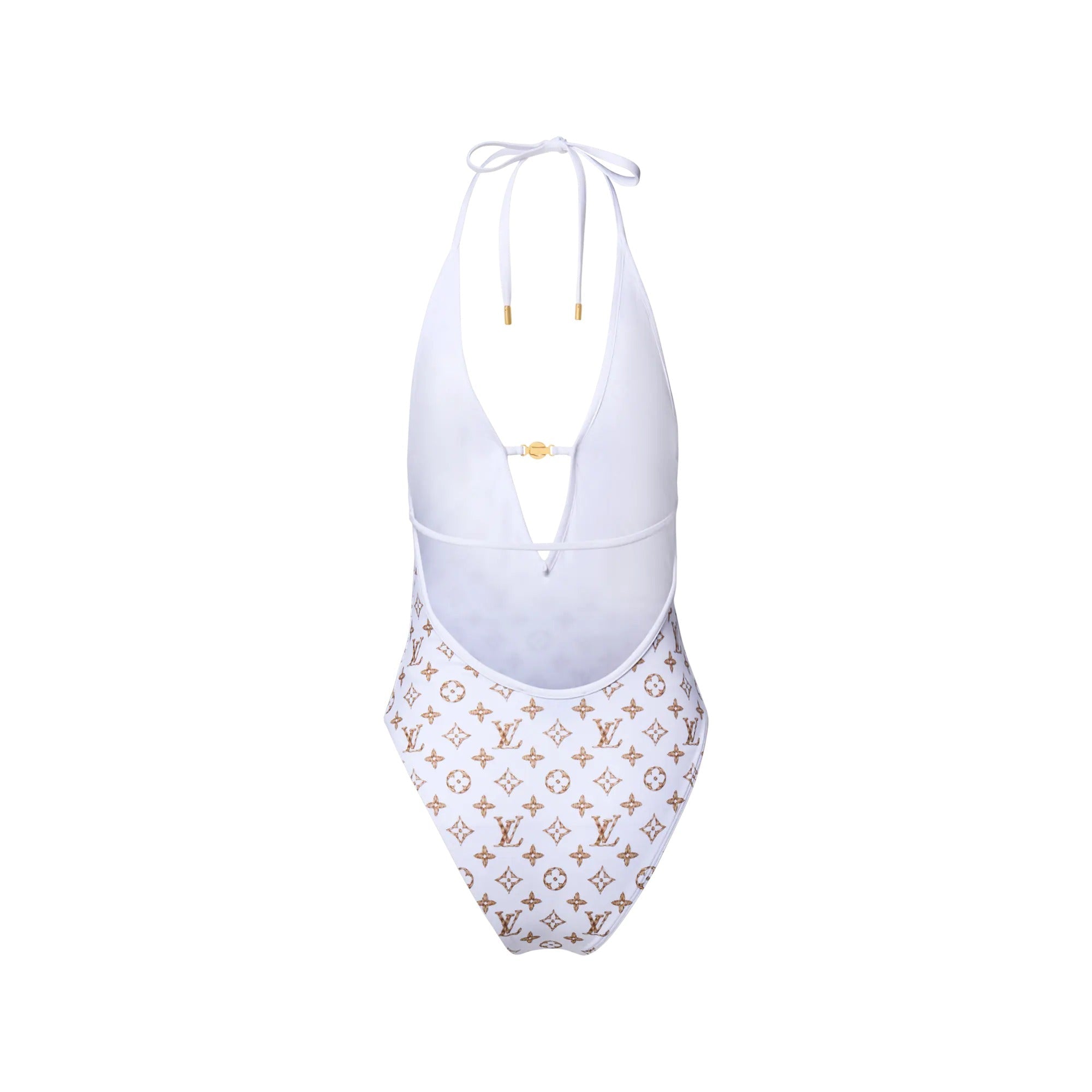 Woven Monogram Print Swimsuit