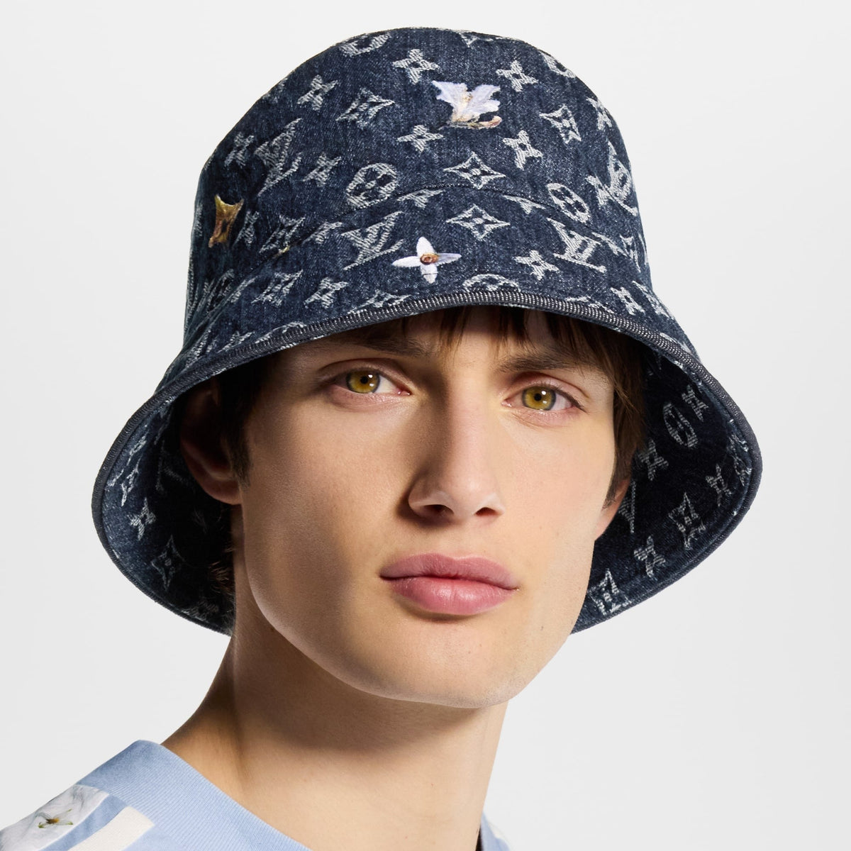 Monogram Flower Denim Bucket Hat