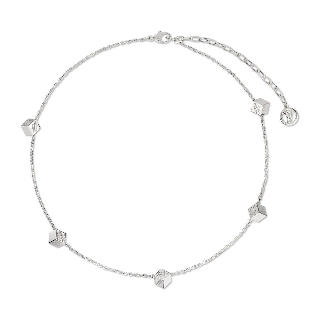 LV Cube Necklace Silver
