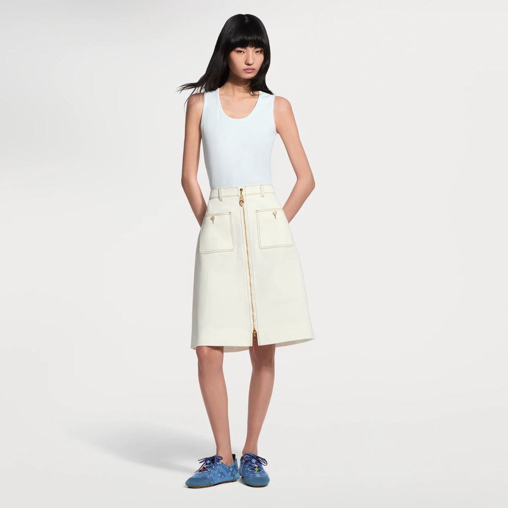 Contrast Stitch Utility Skirt