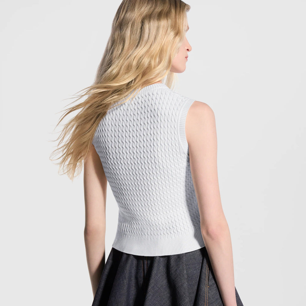 Monogram Drawstring Knit Top