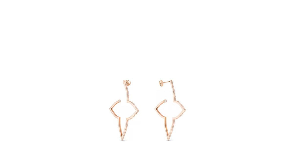 Ombre Blossom XL Hoops, Pink Gold and Diamonds