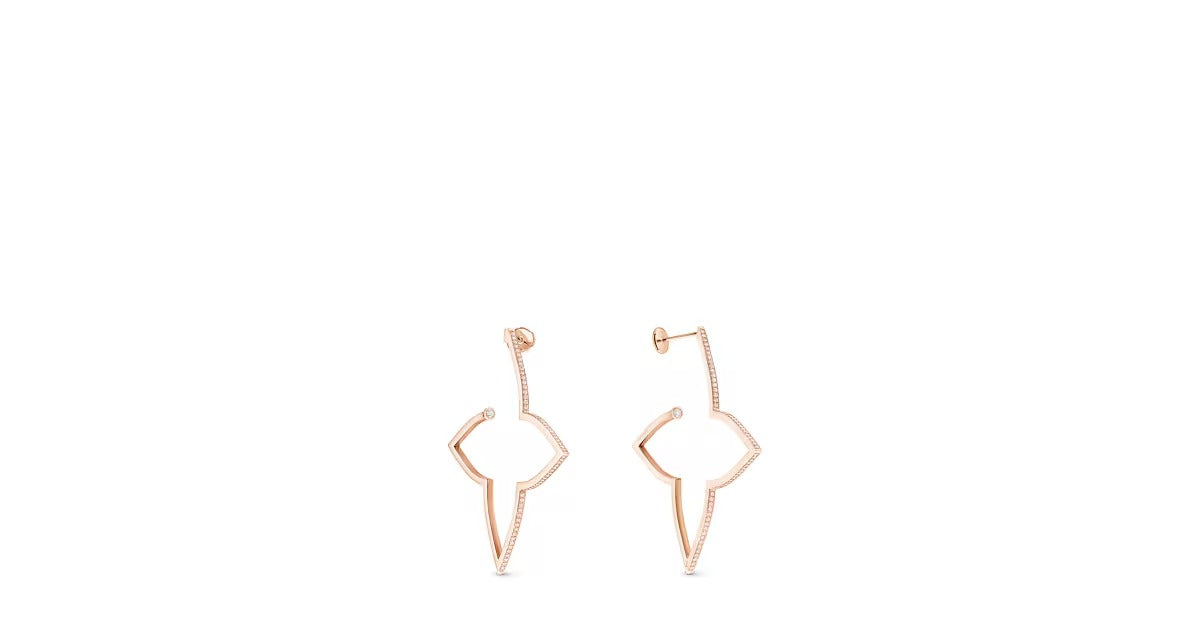Ombre Blossom XL Hoops, Pink Gold and Diamonds