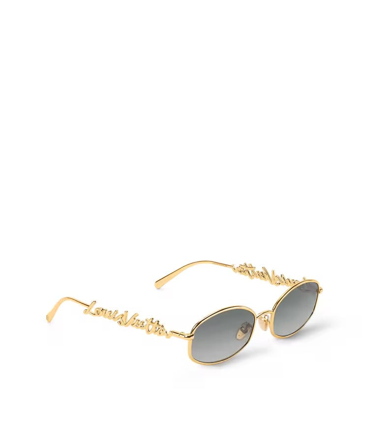 LV Script Metal Round Sunglasses