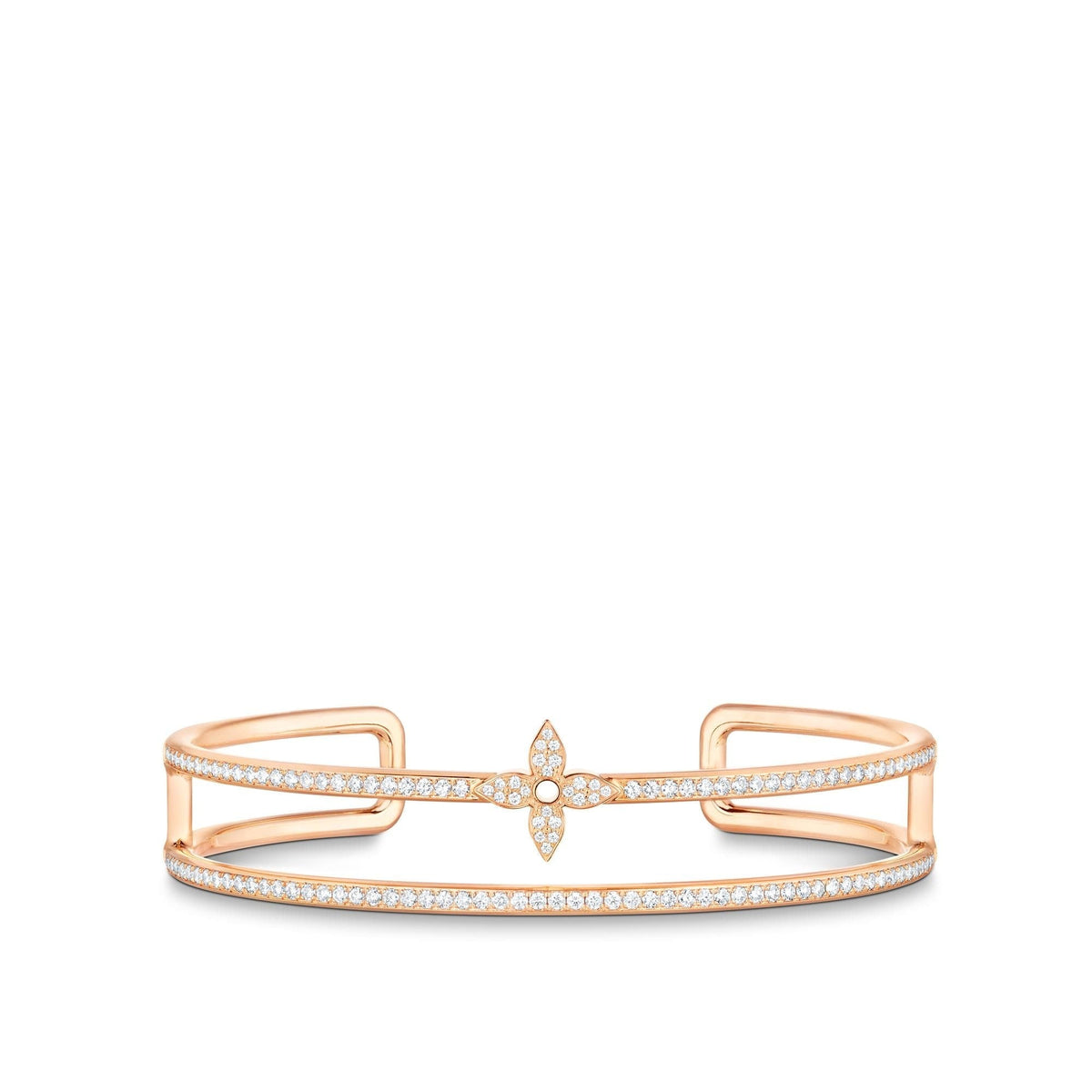 Idylle Blossom Two-Row Bracelet, Pink Gold And Diamonds