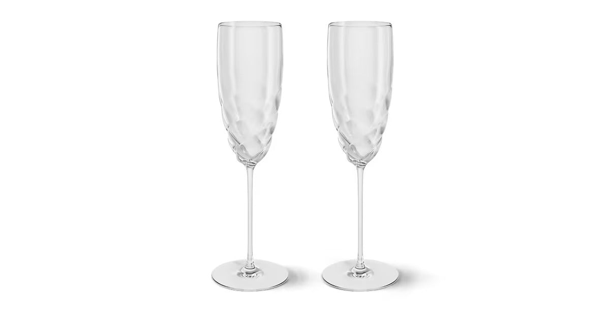 Twist Set of 2 Champagne Glass H25