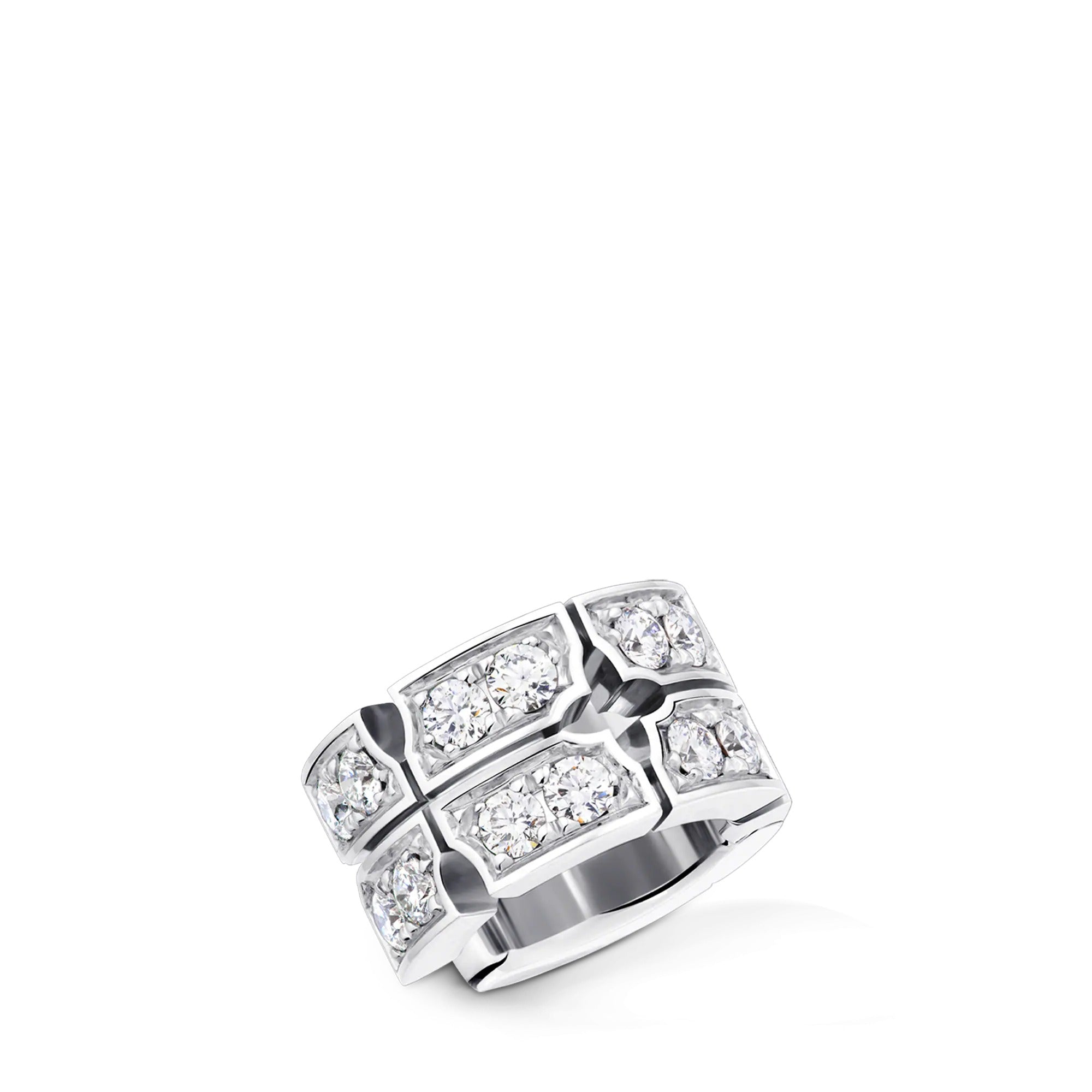 Tumbler Earcuff, White Gold and Diamonds