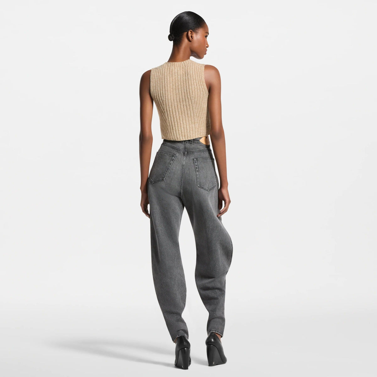 Cropped Ribbed Knit Top