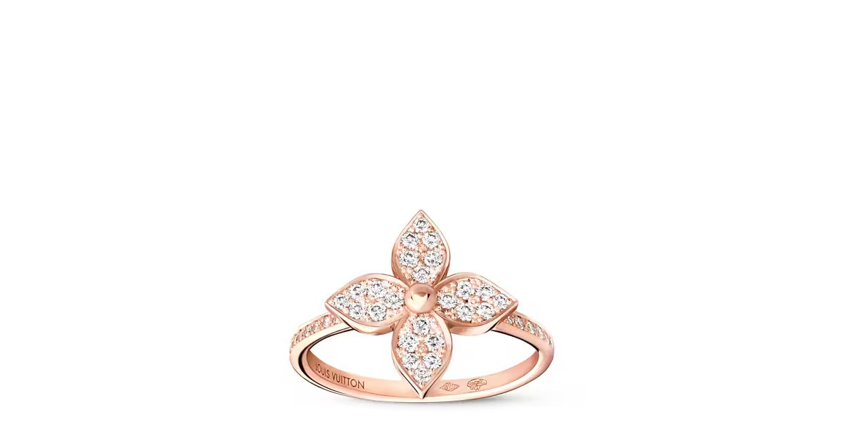 Idylle Blossom Ring, Pink Gold and Diamonds