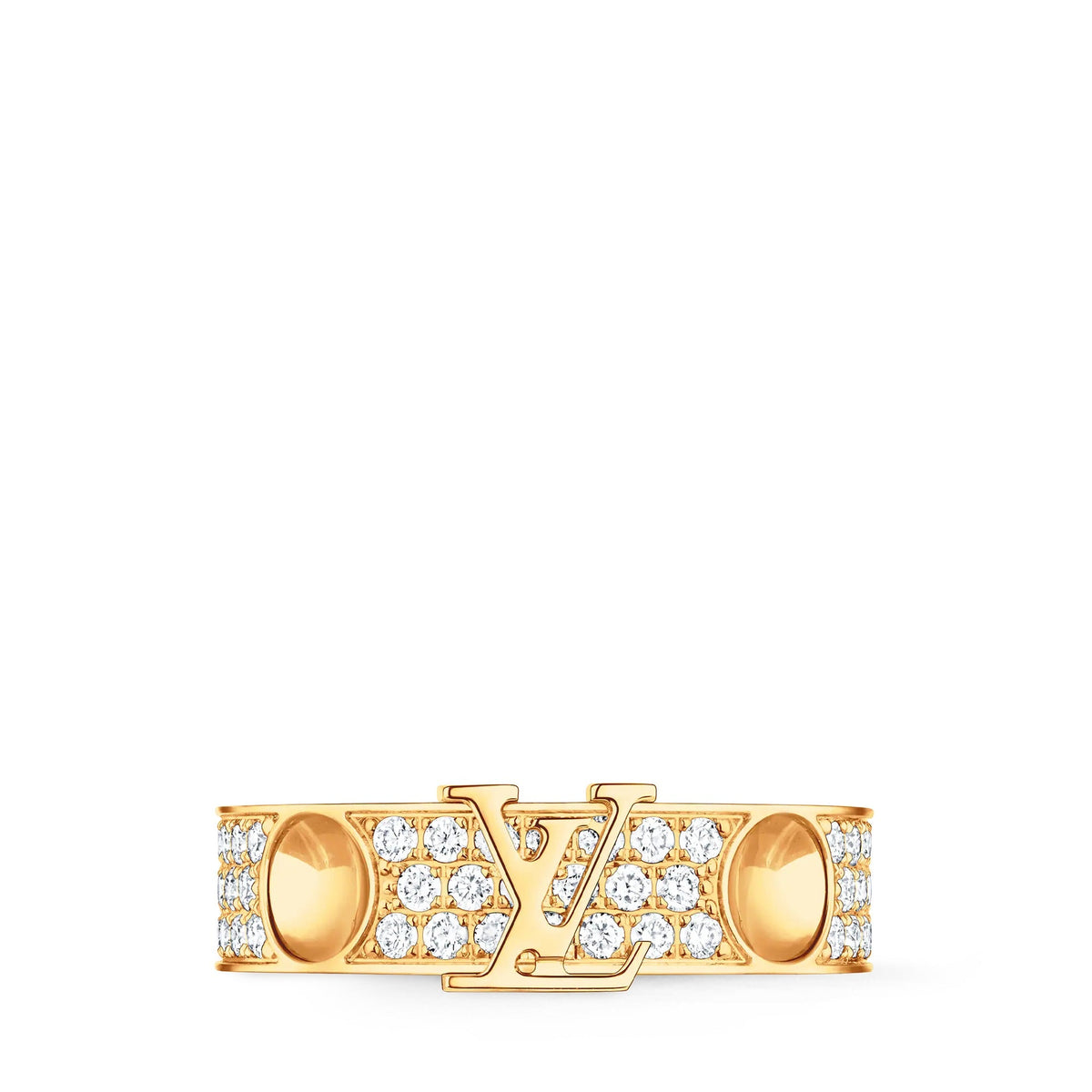 Empreinte Medium Ring, Yellow Gold and Diamonds