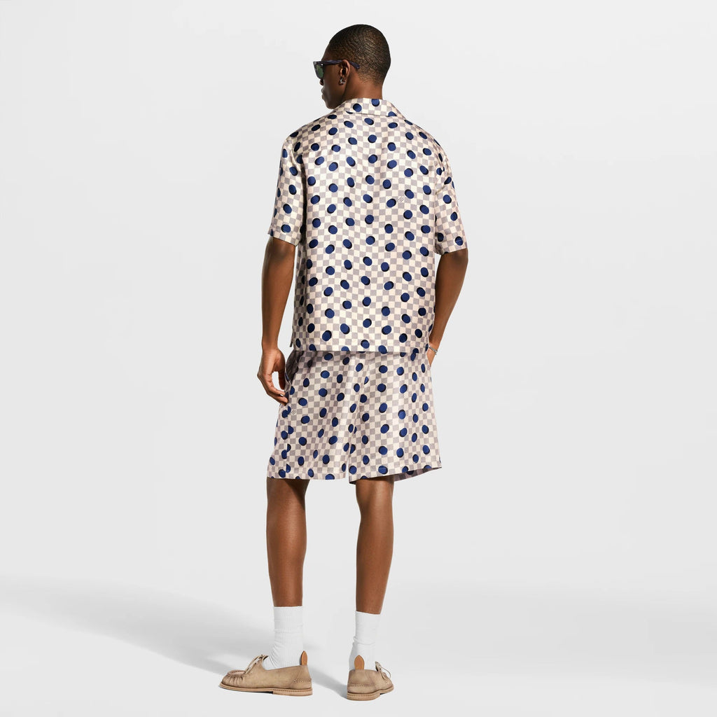 Damier Silk Short-Sleeved Shirt