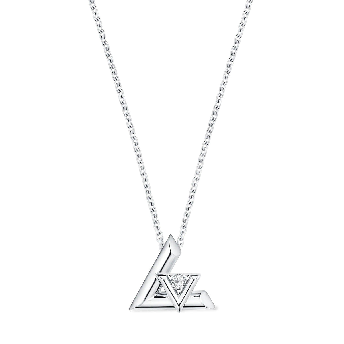 LV Volt One Small Pendant, White Gold And Diamond