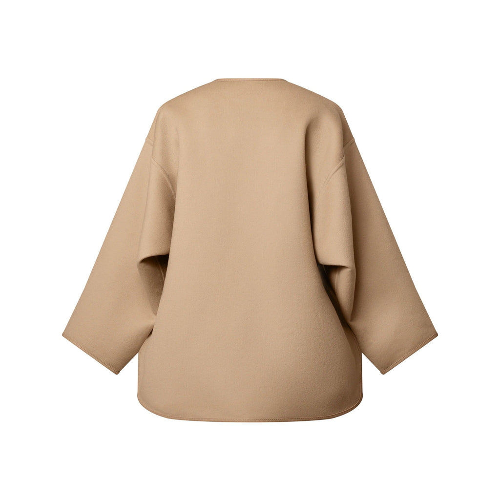 Long Double Face Toggle Detail Coat