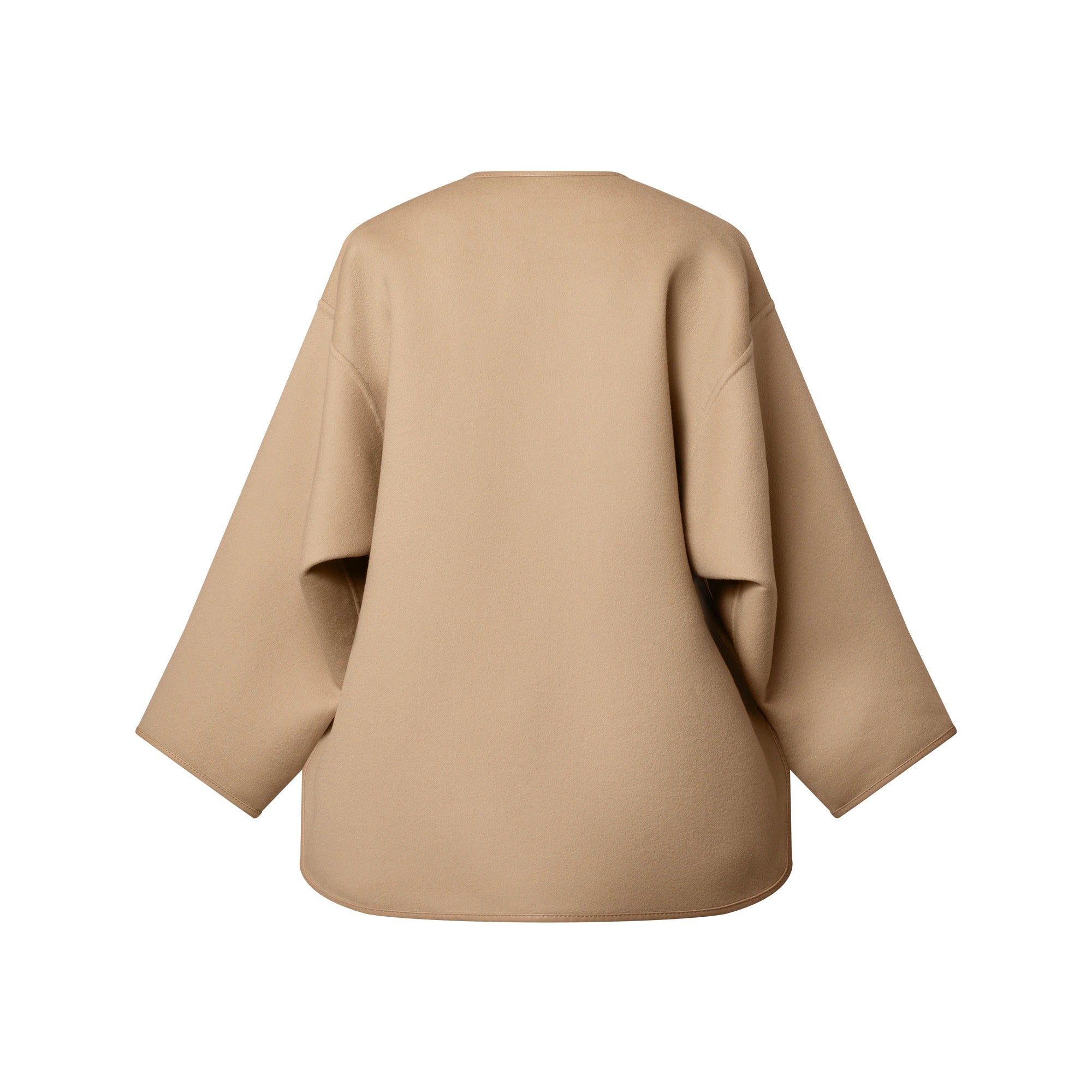 Long Double Face Toggle Detail Coat