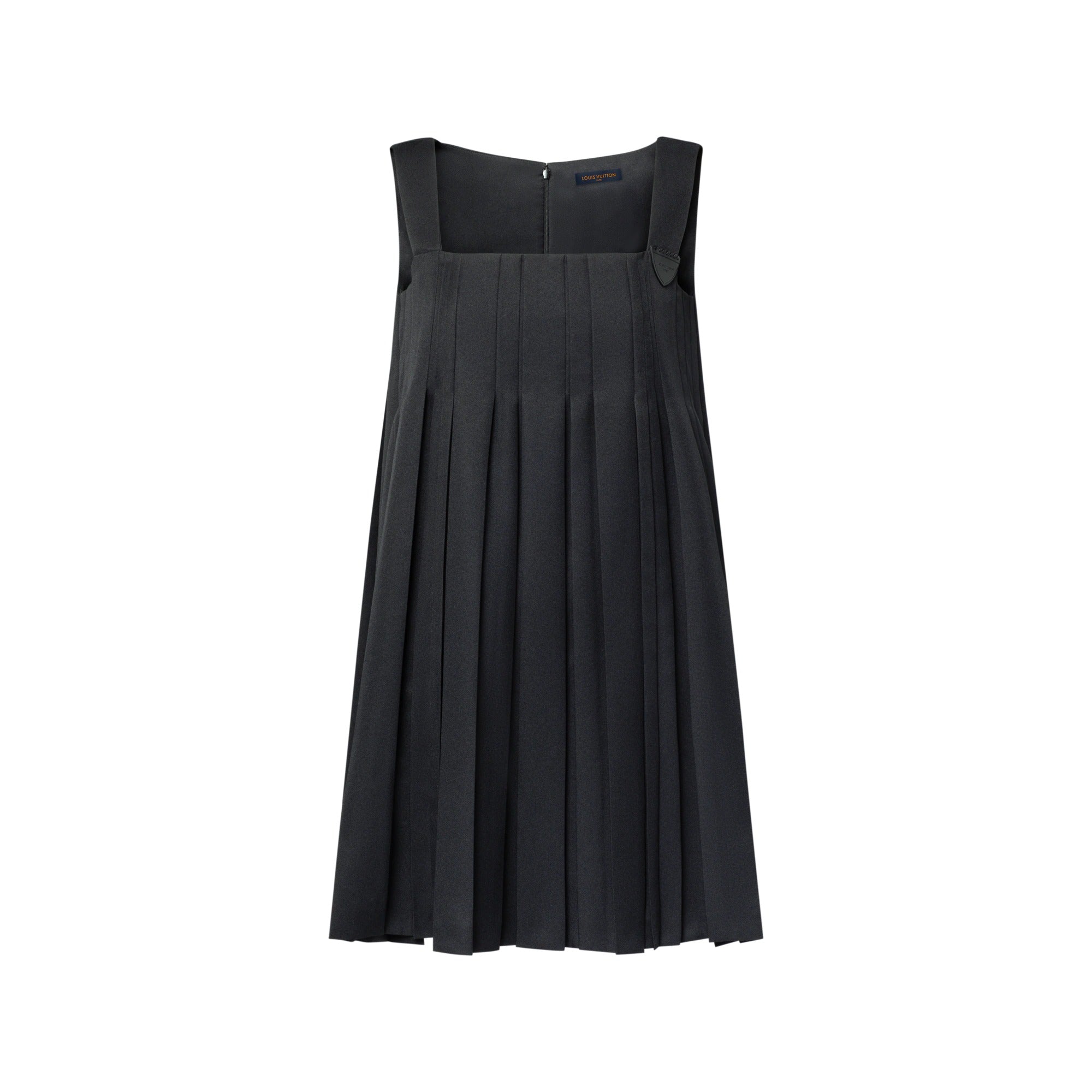 Pleated Square Neck Babydoll Dress