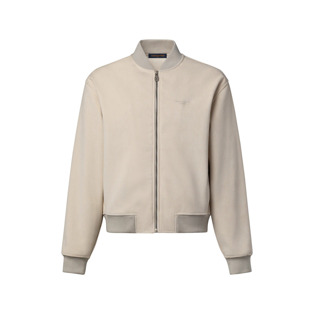 Suede-Like Bomber Blouson