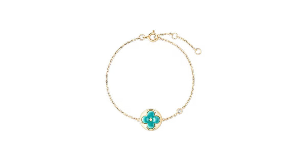 Color Blossom BB Sun Bracelet, Yellow Gold, Amazonite and Diamond
