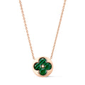 Color Blossom M Sun Pendant, Pink Gold and Malachite