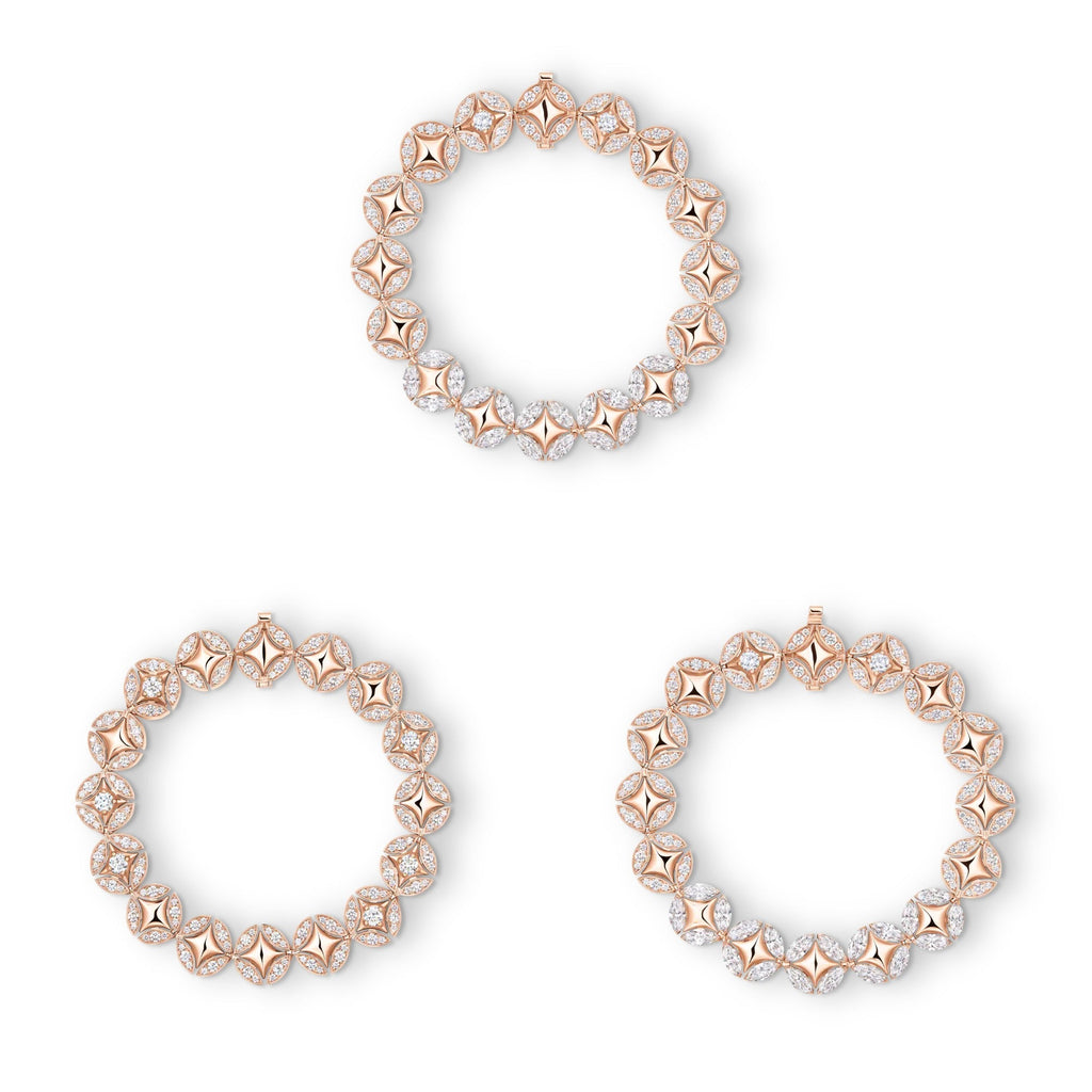 Galaxie Long Necklace, Rose Gold and Diamonds
