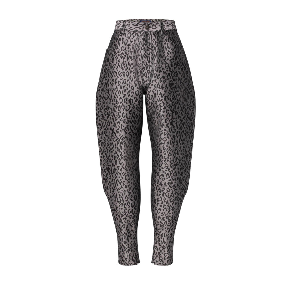 Leopard Print Split-Leg Jeans