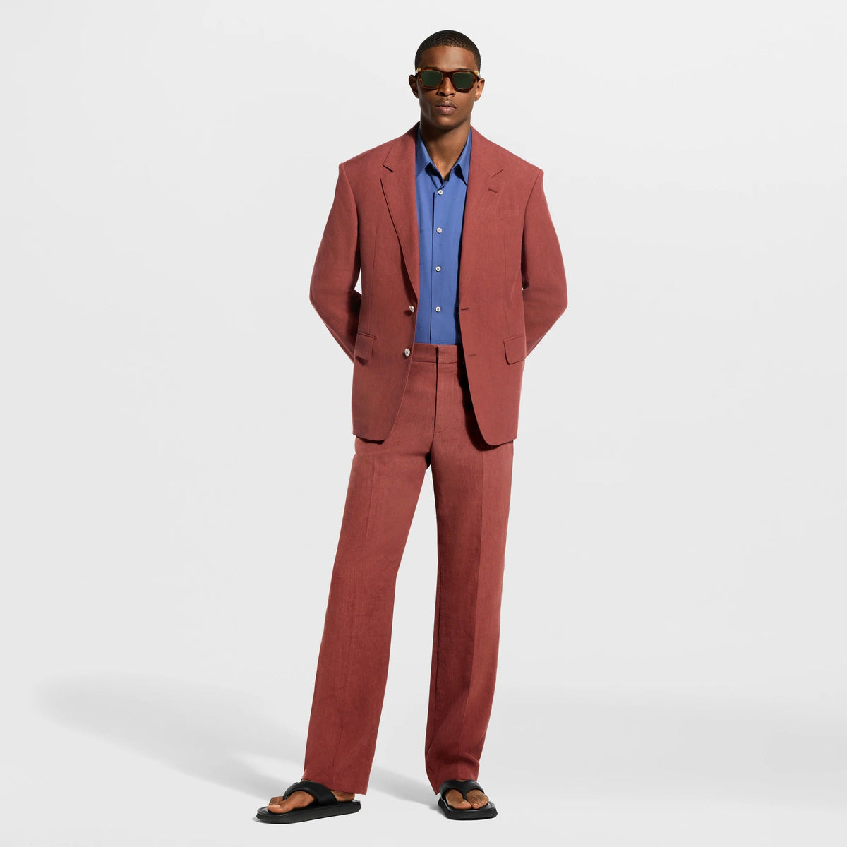 Single-Breasted Linen Jacket