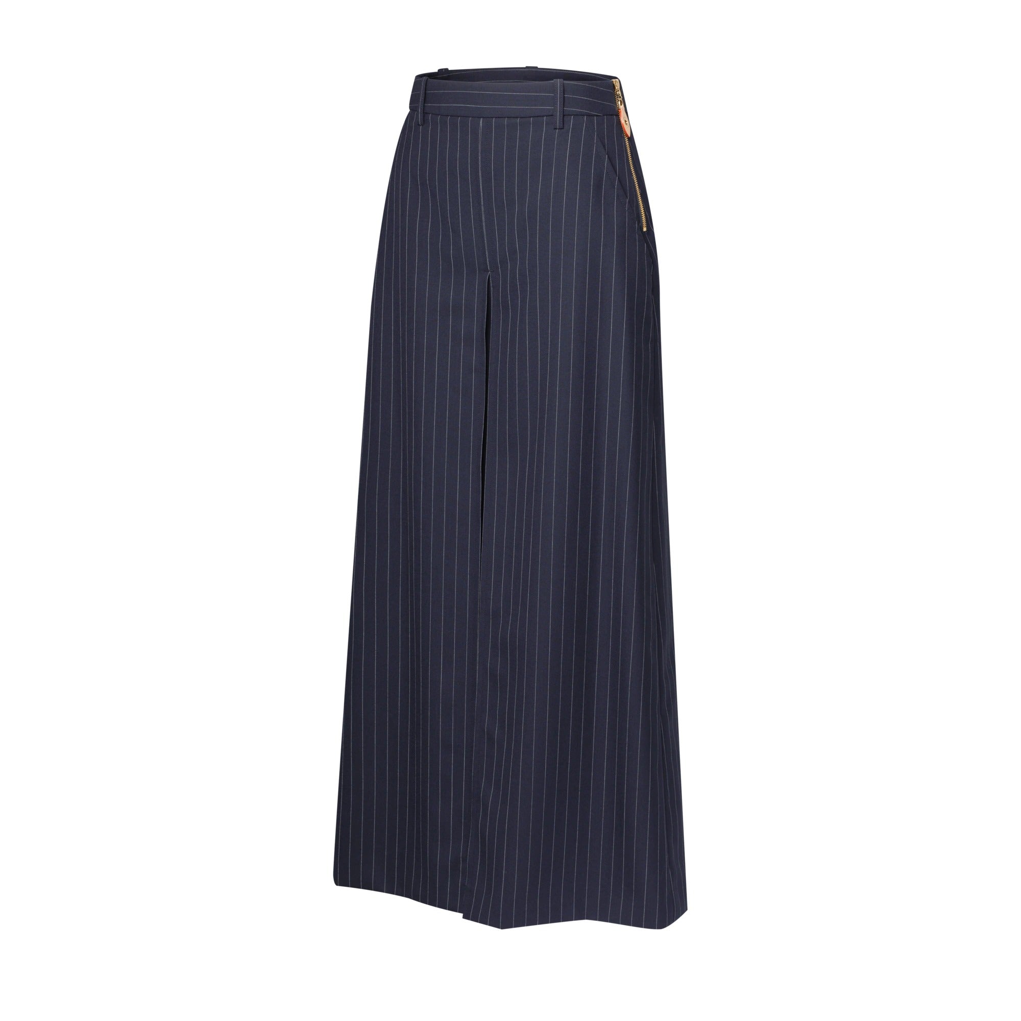 Wide-Leg Pinstriped Pants