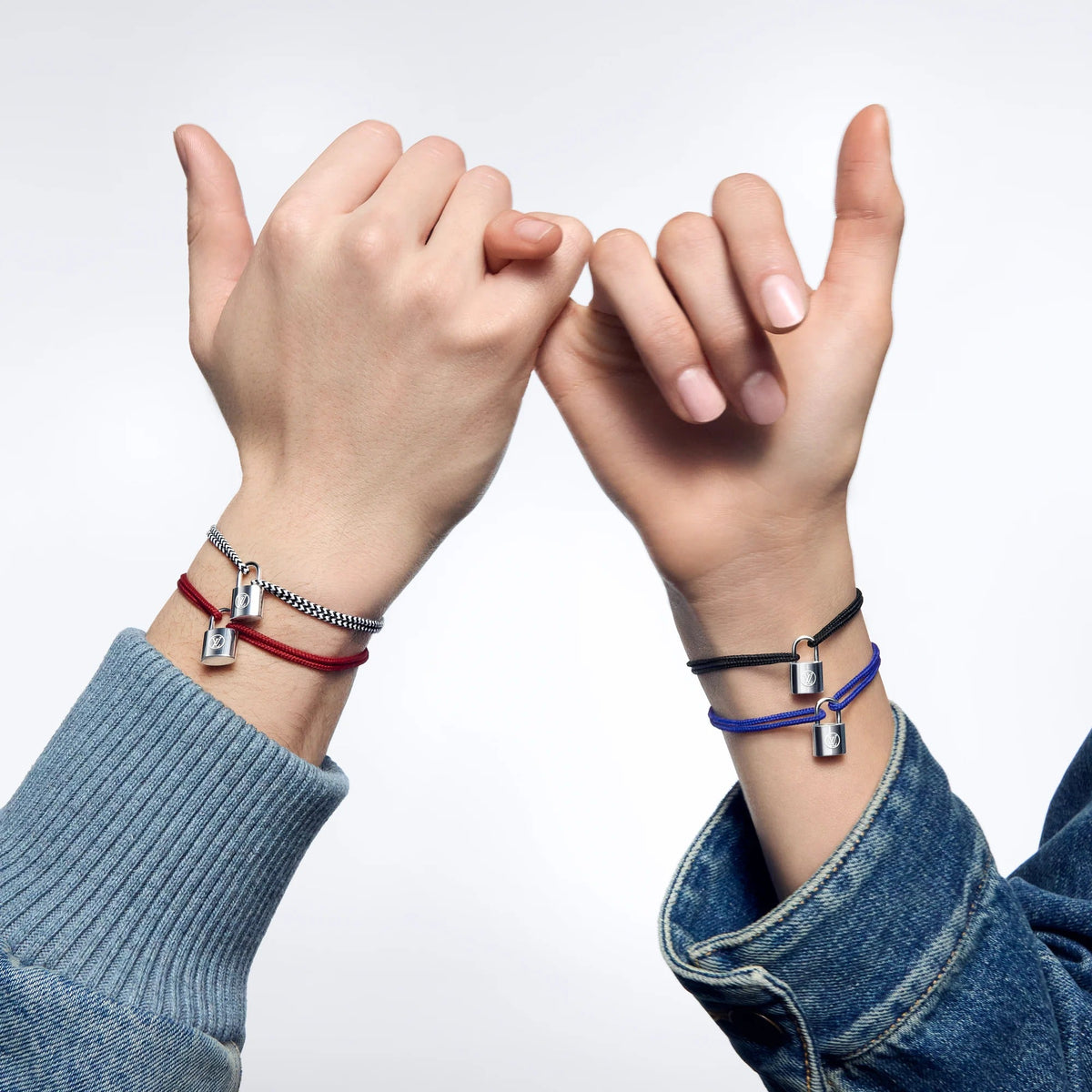 Silver Lockit Bracelet, Sterling Silver and Red Polyester Cord