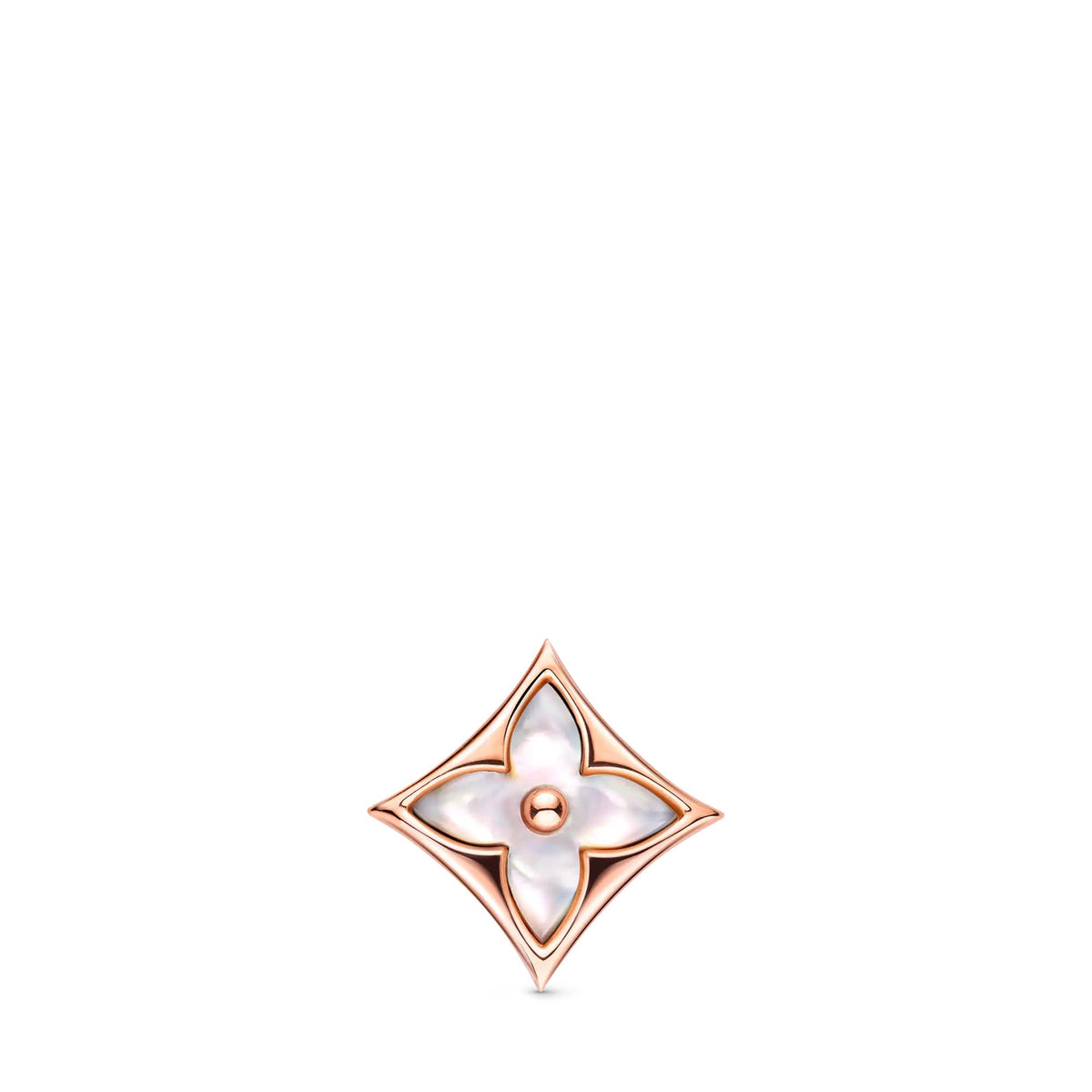 Color Blossom BB Star Ear Stud, Pink Gold and White Mother-of-Pearl - Per Unit