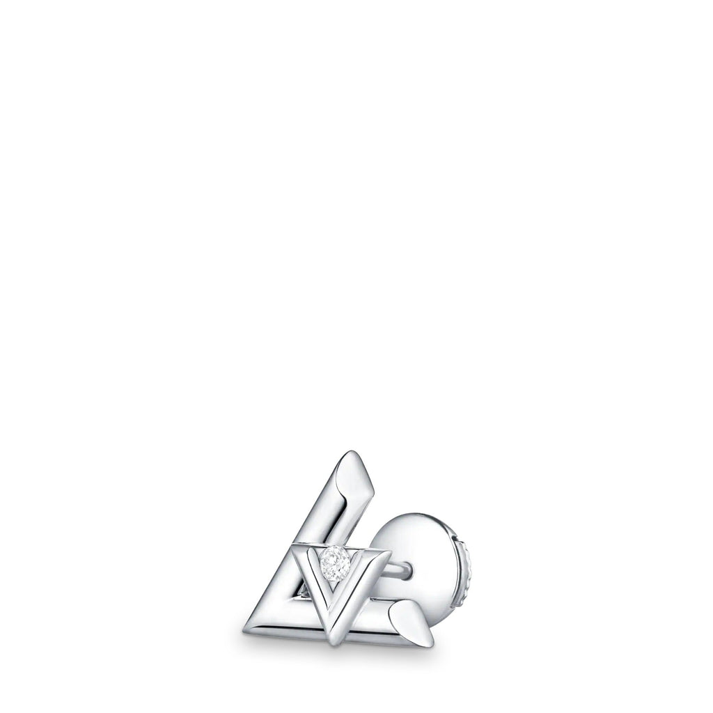 LV Volt One Stud, White Gold And Diamond - Per Unit
