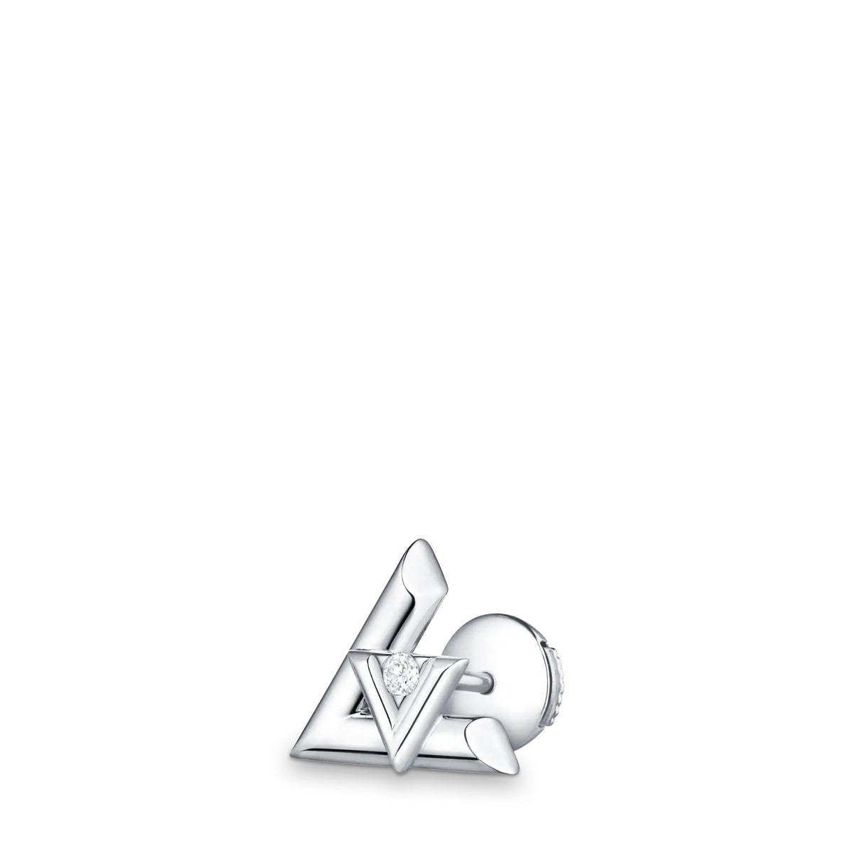 LV Volt One Stud, White Gold And Diamond - Per Unit
