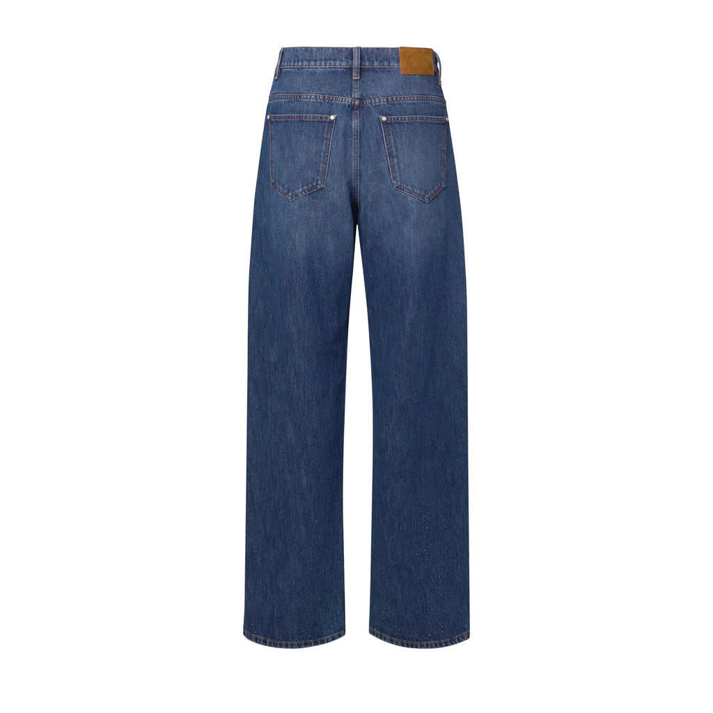 Embellished Denim Skate Pants