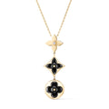 Color Blossom M Star and Sun Multi-Motif Pendant, Yellow Gold, Onyx and Diamond