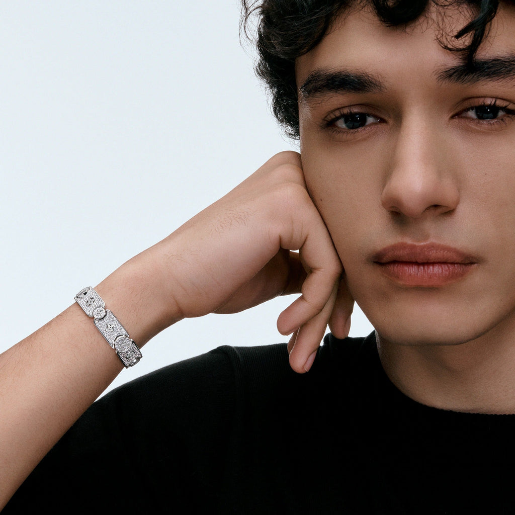 Les Gastons Vuitton Masterpiece Gourmette Bracelet, White Gold and Diamonds