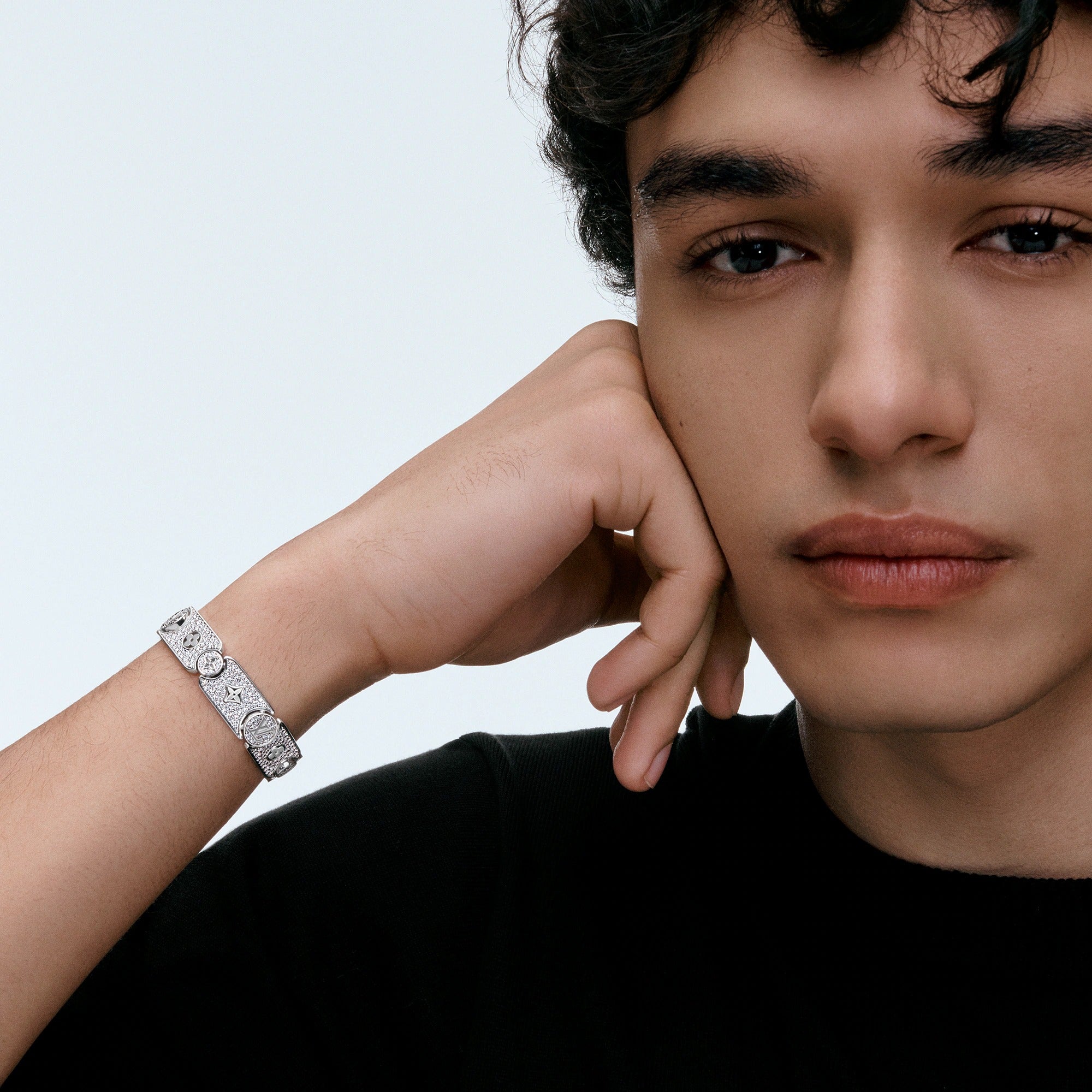 Les Gastons Vuitton Masterpiece Gourmette Bracelet, White Gold and Diamonds