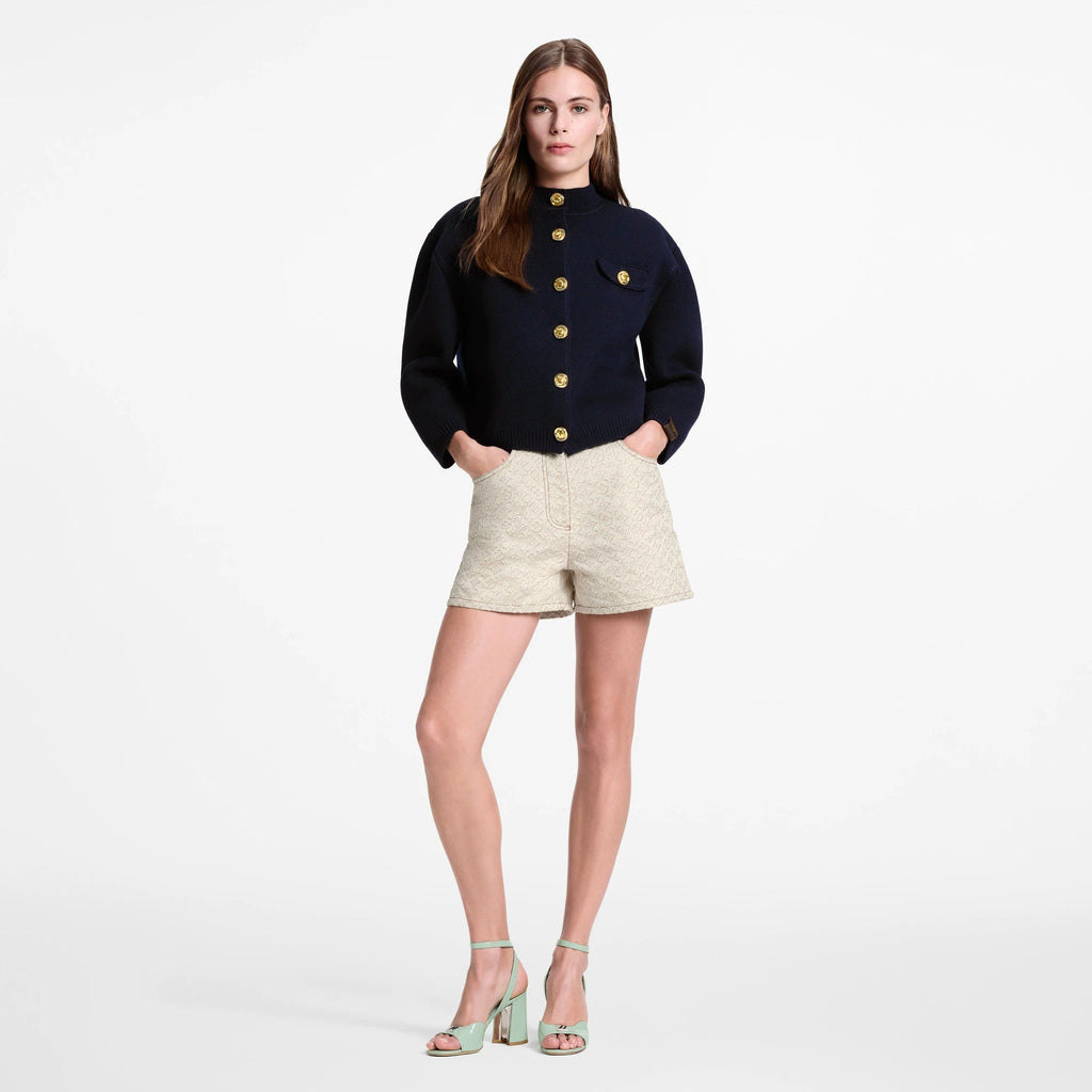 3D Monogram Denim Shorts
