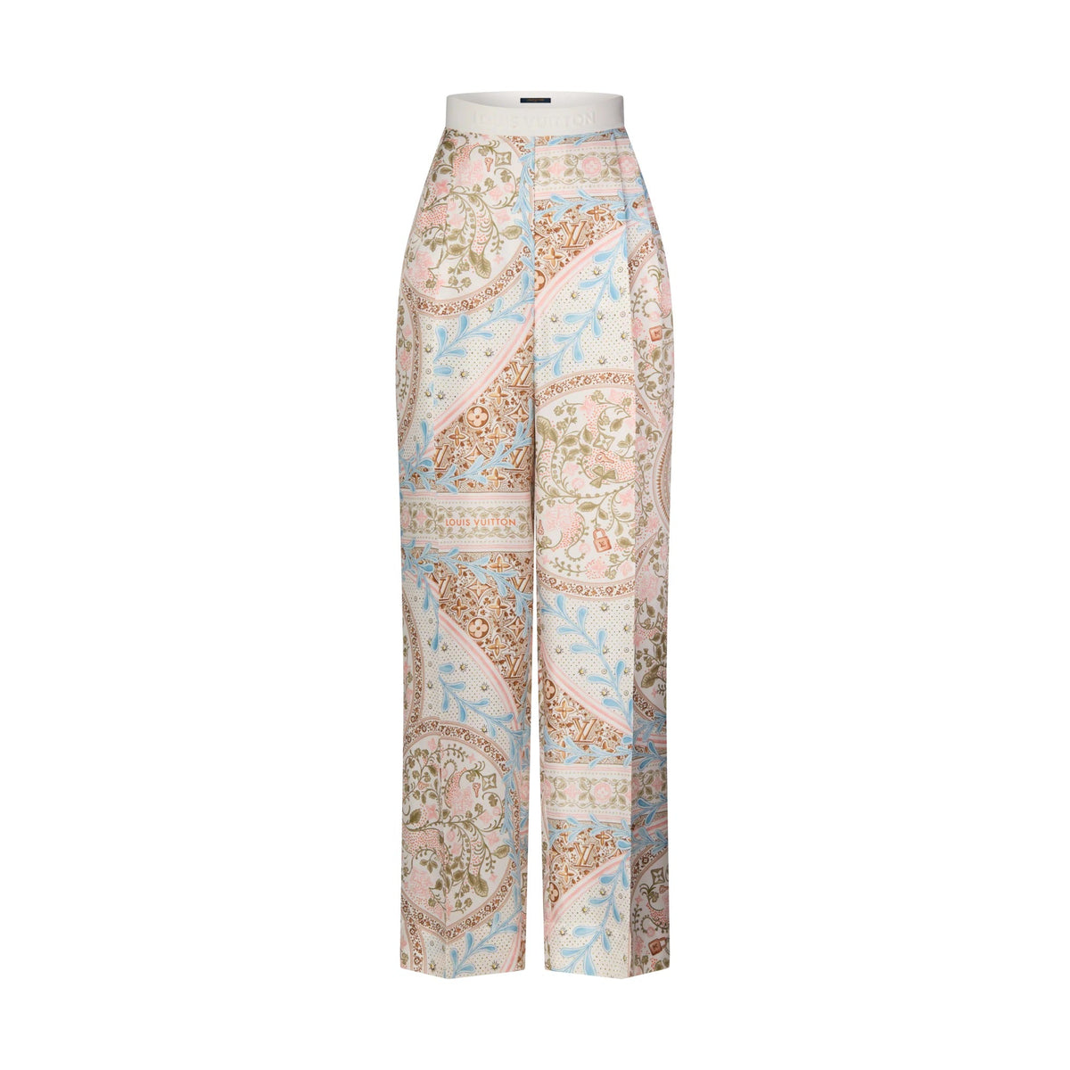 Flower Foulard Wide-Cut Pants