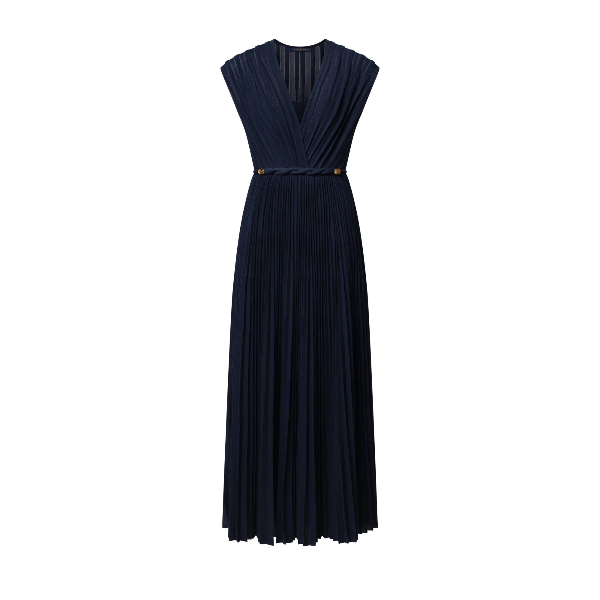 Twist Belt Pleated Dress