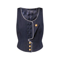 Asymmetrical Bib Pinstriped Top