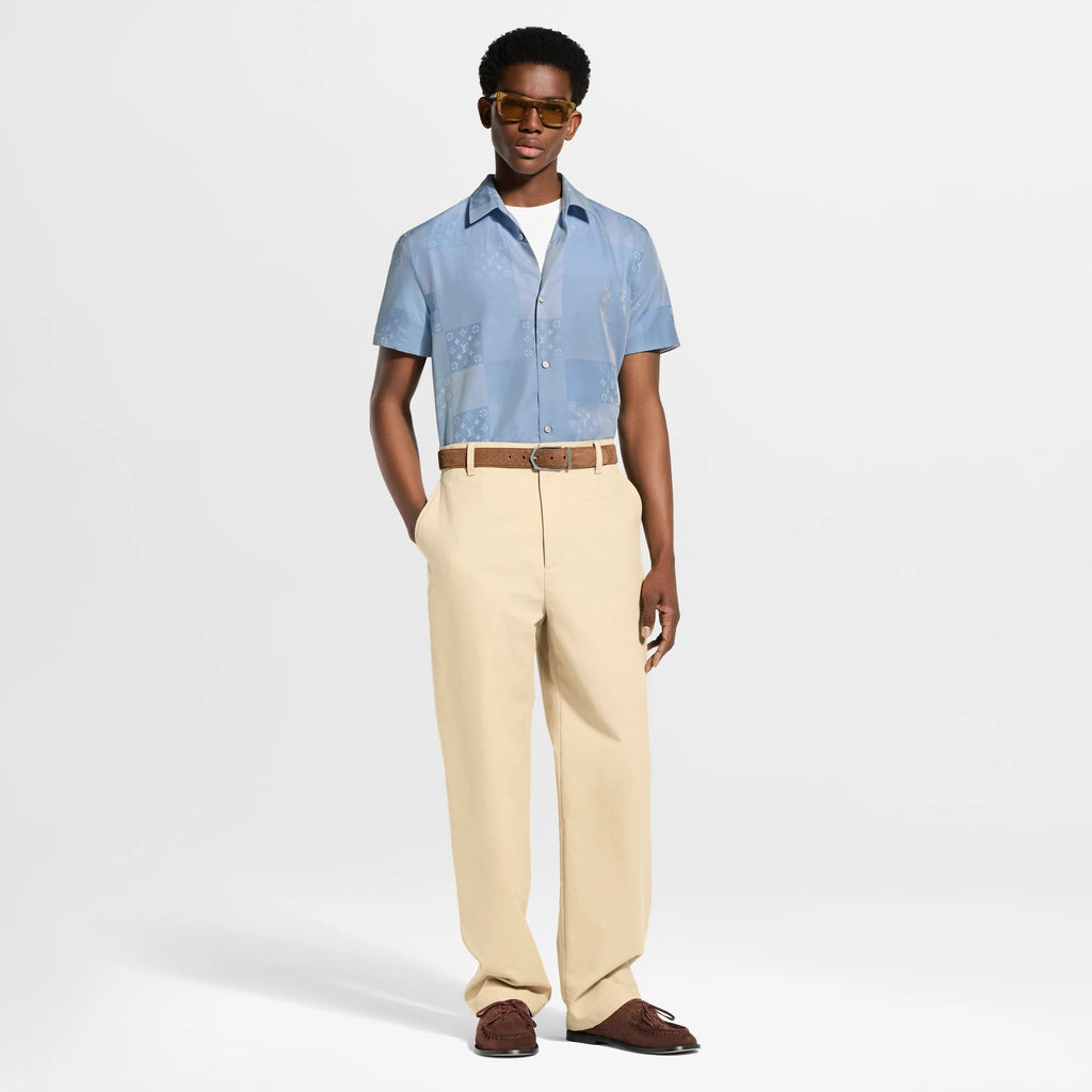 Patchwork Jacquard Short-Sleeved Shirt