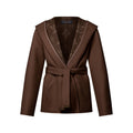 Reversible Short Hooded Wrap Coat