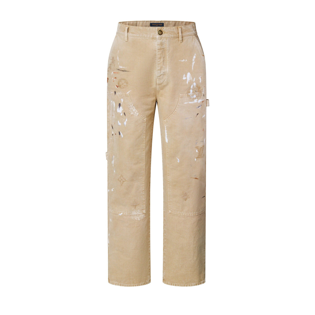 Embellished Denim Carpenter Pants
