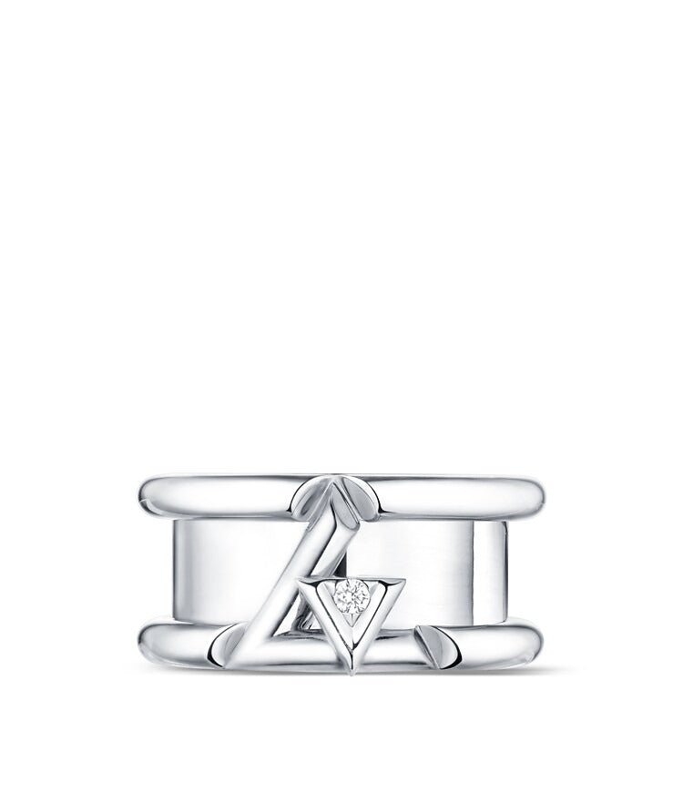 LV Volt One Band Ring, White Gold And Diamond